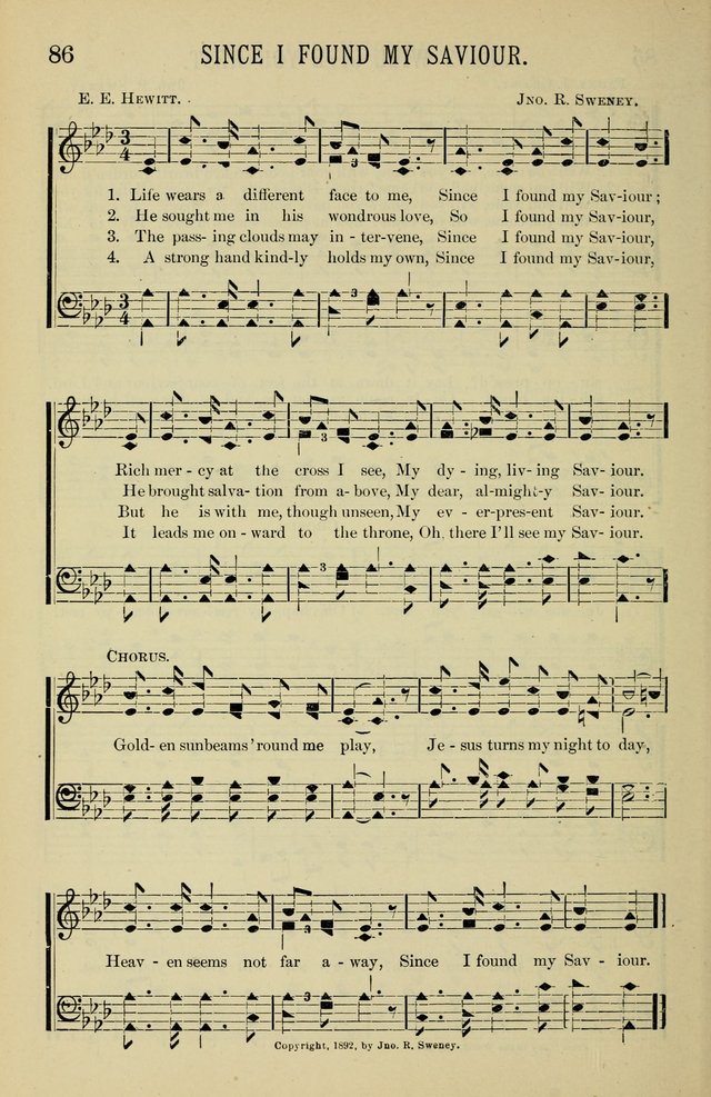 Gospel Hosannas: A Choice Collection of Hymns and Tunes for use in Evangelistic, Brotherhood and Mission Meetings, Sunday School, Etc. page 86