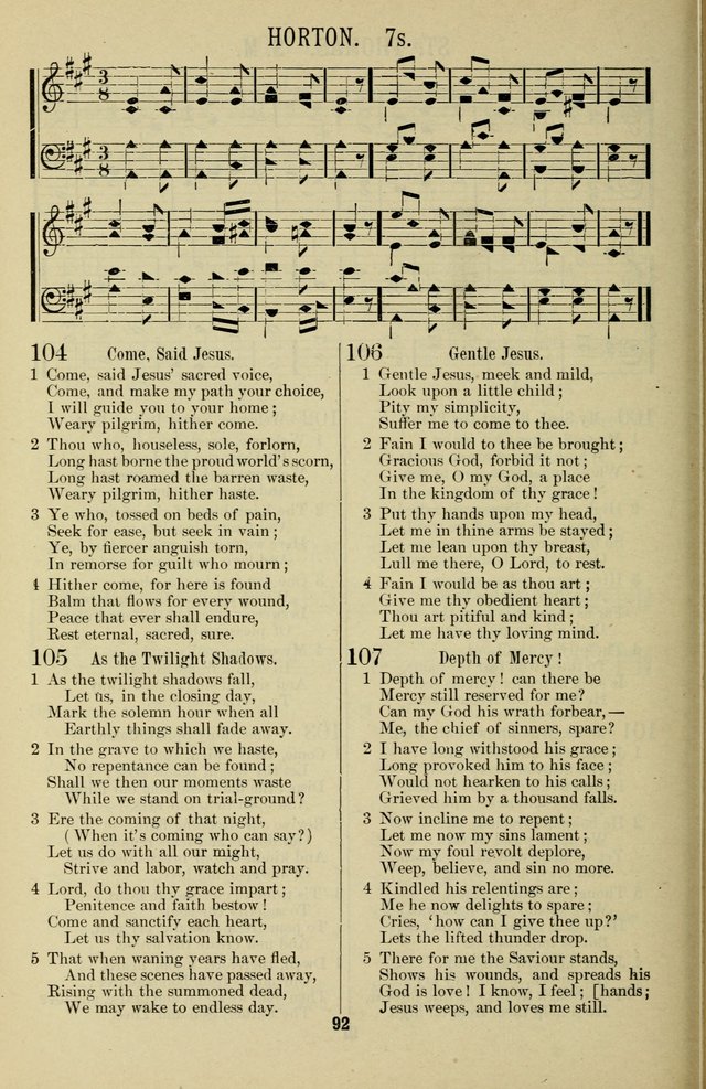 Gospel Hosannas: A Choice Collection of Hymns and Tunes for use in Evangelistic, Brotherhood and Mission Meetings, Sunday School, Etc. page 92