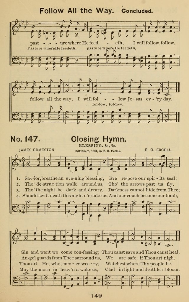 The Gospel Hymnal: for Sunday school and church work page 149