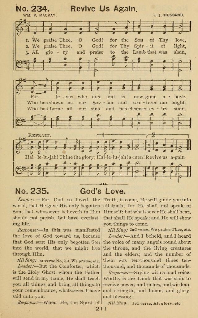 The Gospel Hymnal: for Sunday school and church work page 211