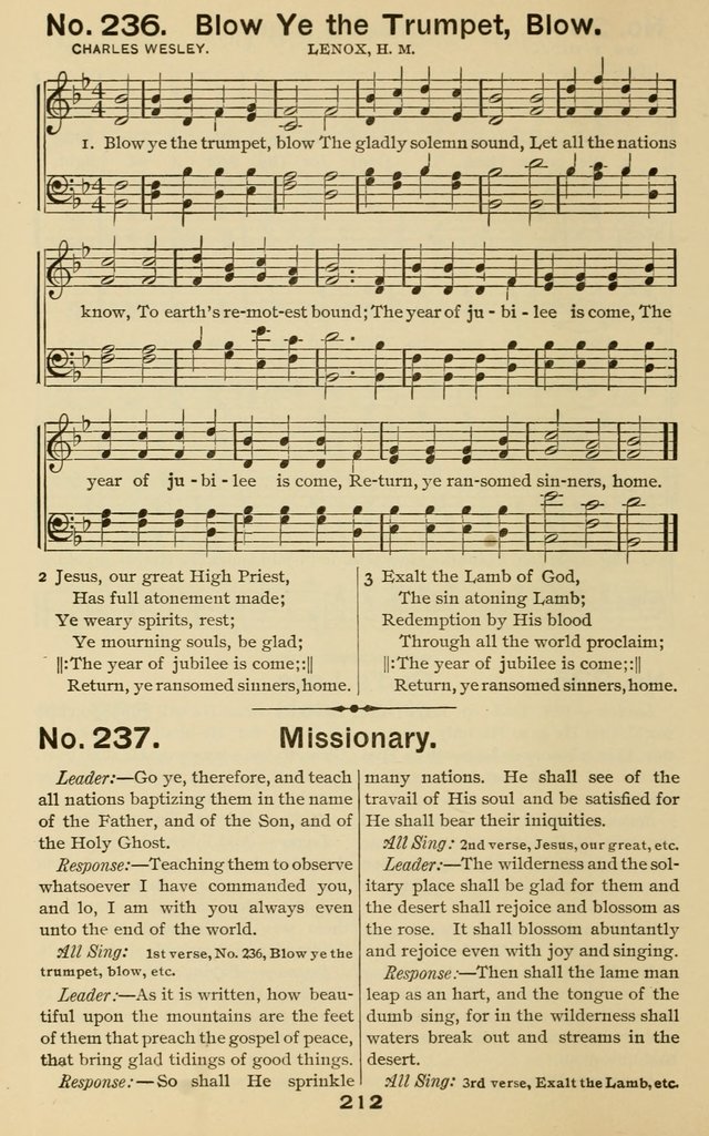 The Gospel Hymnal: for Sunday school and church work page 212
