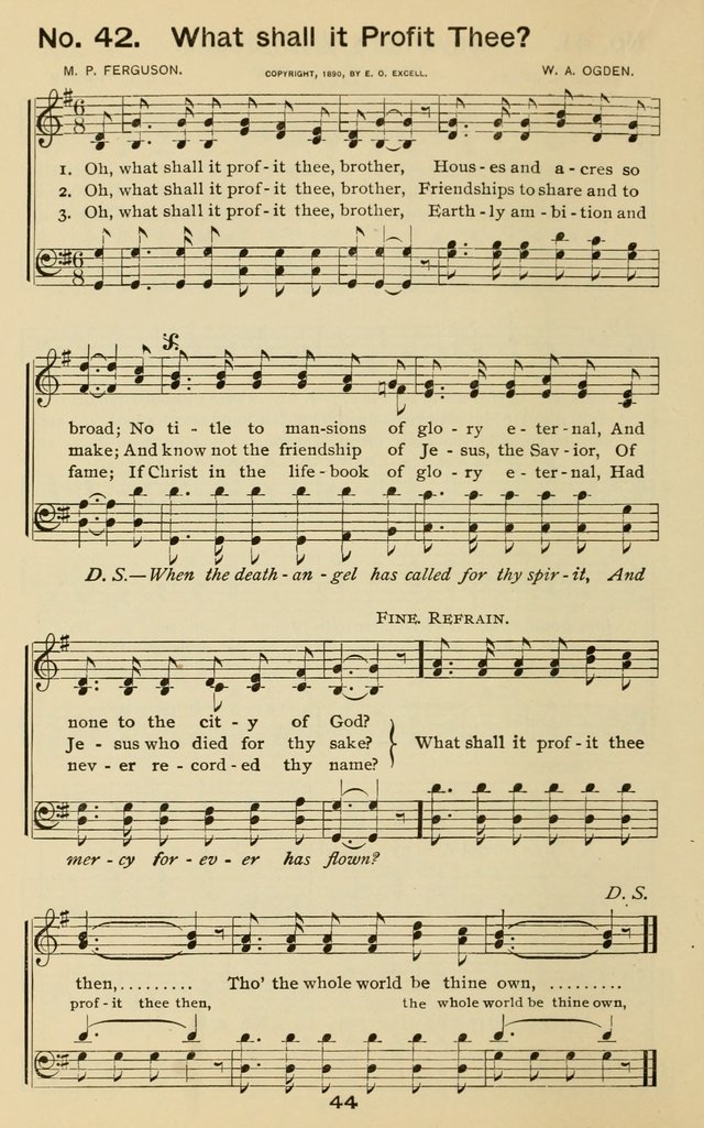 The Gospel Hymnal: for Sunday school and church work page 44