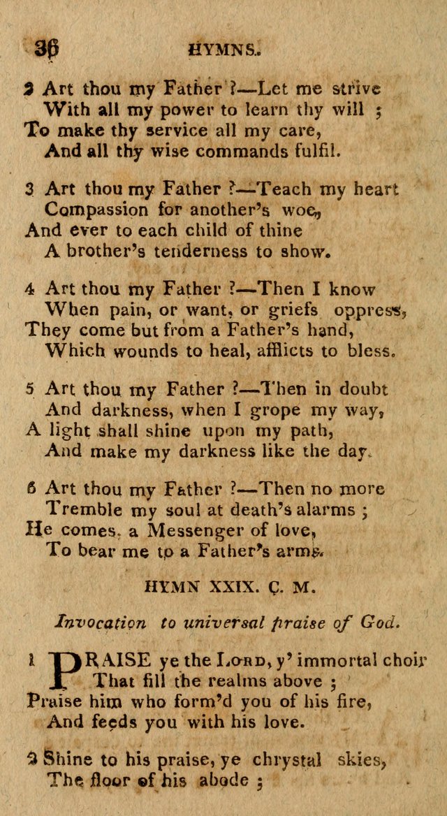 The Gospel Hymn Book: being a selection of hymns, composed by different authors designed for the use of the church universal and adapted to public and private devotion page 36