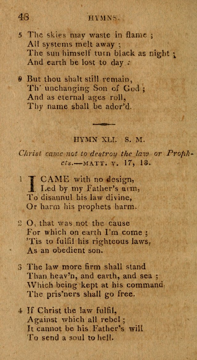 The Gospel Hymn Book: being a selection of hymns, composed by different authors designed for the use of the church universal and adapted to public and private devotion page 48