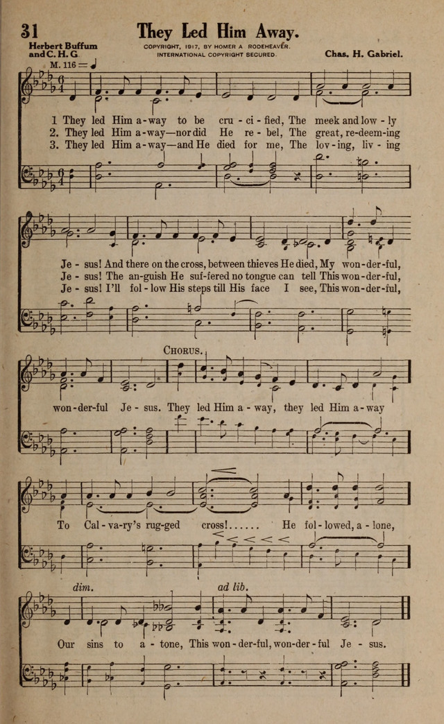 Gospel Hymns and Songs: for the Church, Sunday School and Evangelistic Services page 31