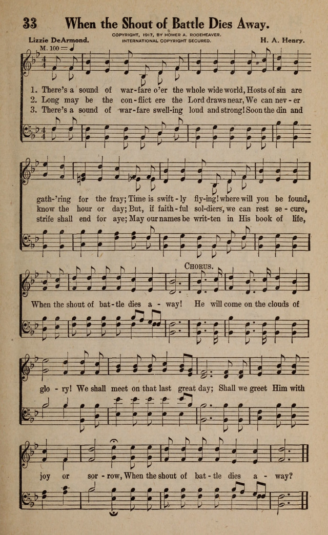 Gospel Hymns and Songs: for the Church, Sunday School and Evangelistic Services page 33