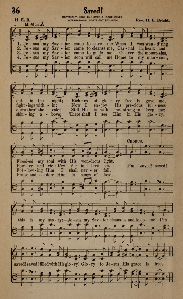 Gospel Hymns and Songs: for the Church, Sunday School and Evangelistic Services page 36