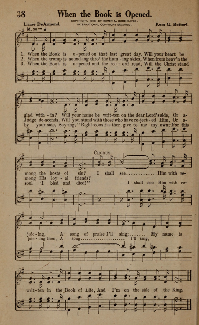 Gospel Hymns and Songs: for the Church, Sunday School and Evangelistic Services page 38