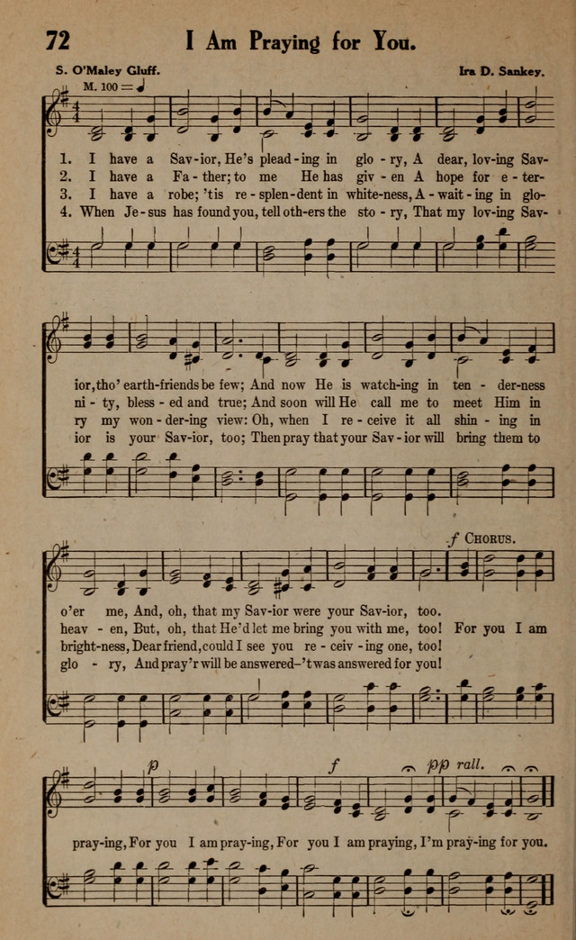 Gospel Hymns and Songs: for the Church, Sunday School and Evangelistic Services page 72