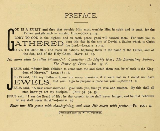 Gathered Jewels: a collection of Sunday School hymns and tunes by a selected corps of authors of great prominence; this book contains a department of christian heart songs especially prepared for youn page 2