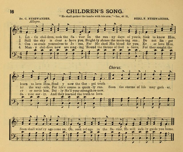 Golden Leaves: a collection of choice hymns and tunes adapted to Sabbath-schools, social meetings, Bible classes, &c. page 16