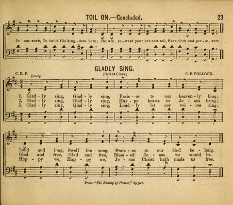 Gospel Light: for the Sunday school, a new collection of songs and services page 23