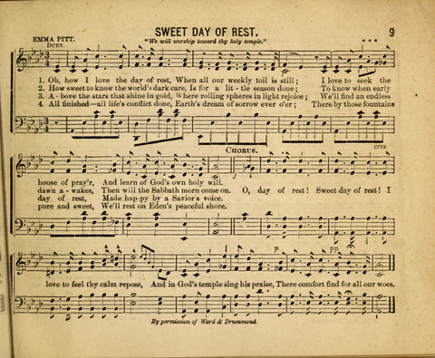 Gospel Light: for the Sunday school, a new collection of songs and services page 9