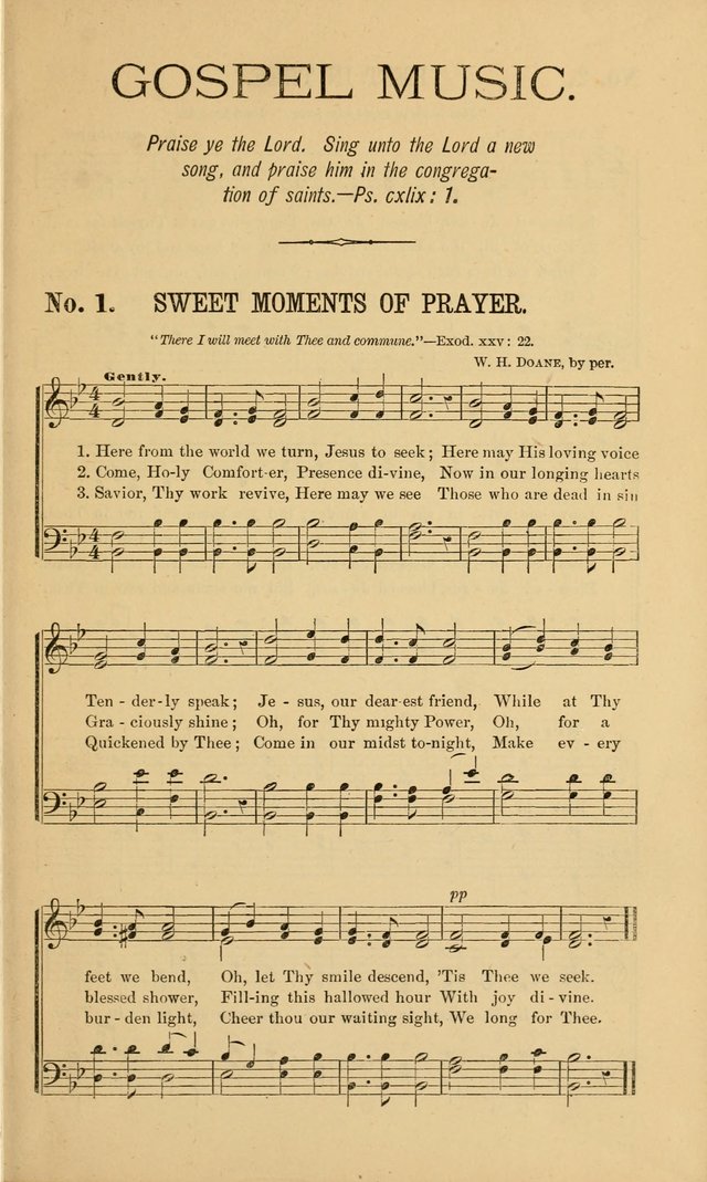 Gospel Music : A Choice Collection of Hymns and Melodies New and Old for Gospel, Revival, Prayer and Social Meetings, Family Worship, etc.  page 1