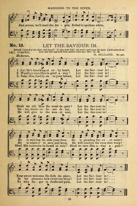 Gospel Melodies: a collection of sacred songs for use in Gospel Meetings, Social Gatheriing, &c., &c. page 15