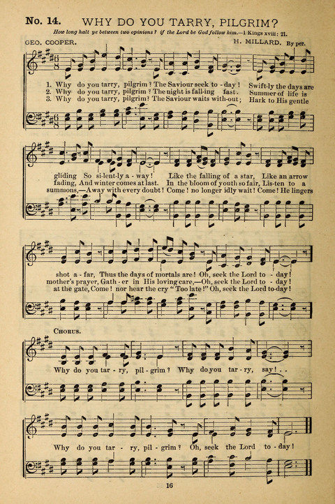 Gospel Melodies: a collection of sacred songs for use in Gospel Meetings, Social Gatheriing, &c., &c. page 16