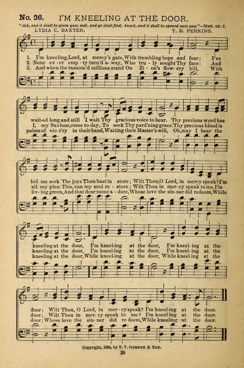 Gospel Melodies: a collection of sacred songs for use in Gospel Meetings, Social Gatheriing, &c., &c. page 28