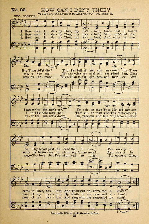Gospel Melodies: a collection of sacred songs for use in Gospel Meetings, Social Gatheriing, &c., &c. page 35