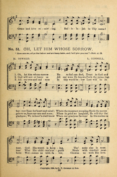 Gospel Melodies: a collection of sacred songs for use in Gospel Meetings, Social Gatheriing, &c., &c. page 53