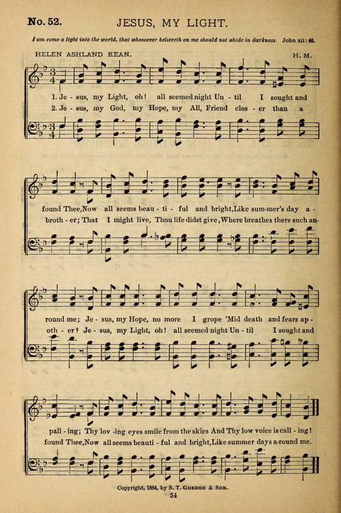 Gospel Melodies: a collection of sacred songs for use in Gospel Meetings, Social Gatheriing, &c., &c. page 54