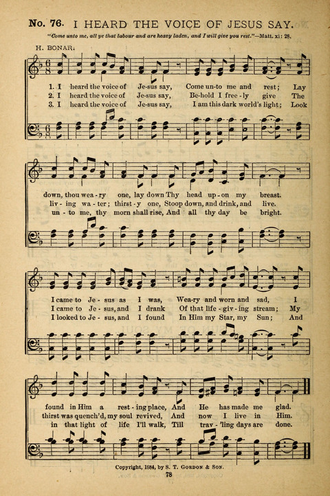 Gospel Melodies: a collection of sacred songs for use in Gospel Meetings, Social Gatheriing, &c., &c. page 78