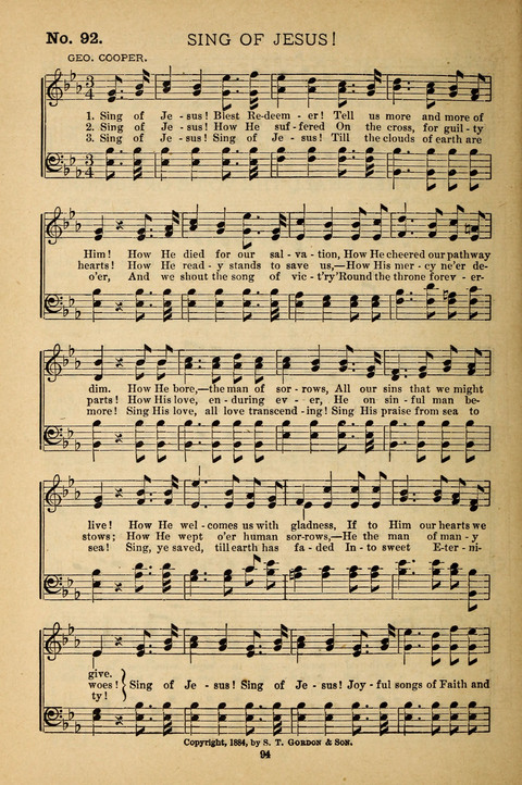 Gospel Melodies: a collection of sacred songs for use in Gospel Meetings, Social Gatheriing, &c., &c. page 94