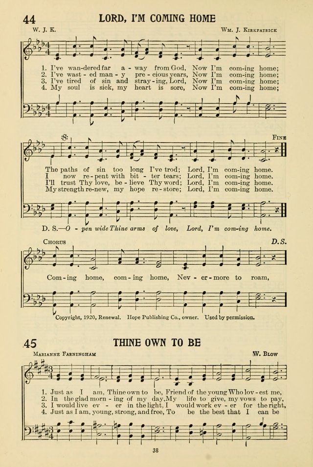 Gospel Melodies and Evangelistic Hymns page 38