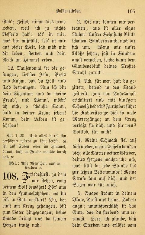 Gesangbuch in Mennoniten-Gemeinden in Kirche und Haus (4th ed.) page 105