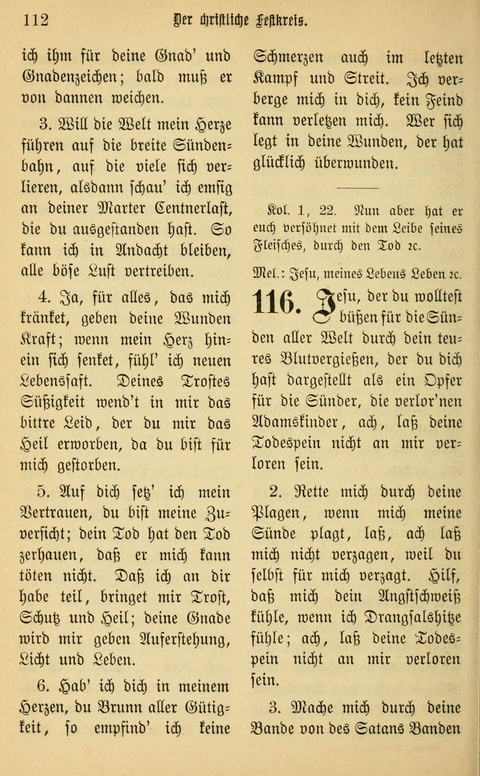 Gesangbuch in Mennoniten-Gemeinden in Kirche und Haus (4th ed.) page 112