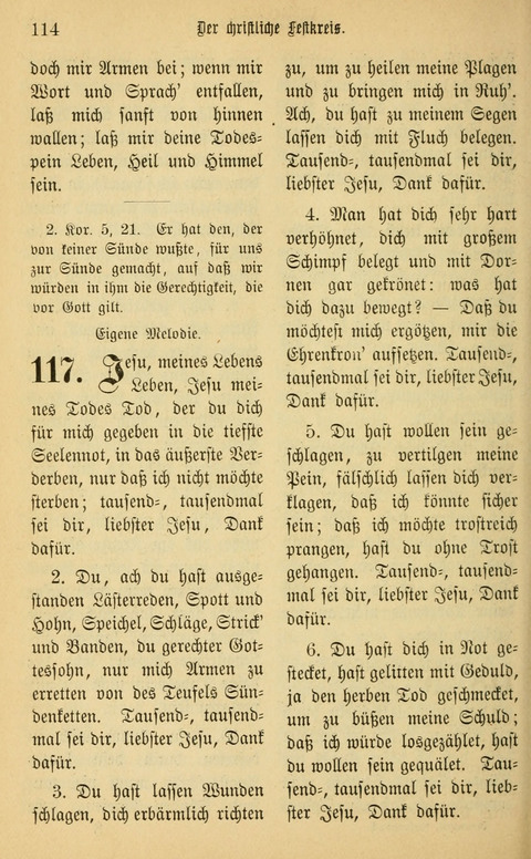Gesangbuch in Mennoniten-Gemeinden in Kirche und Haus (4th ed.) page 114