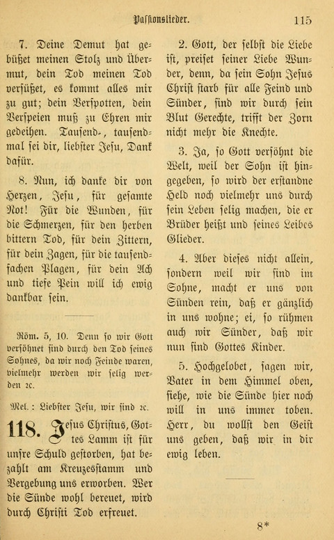 Gesangbuch in Mennoniten-Gemeinden in Kirche und Haus (4th ed.) page 115