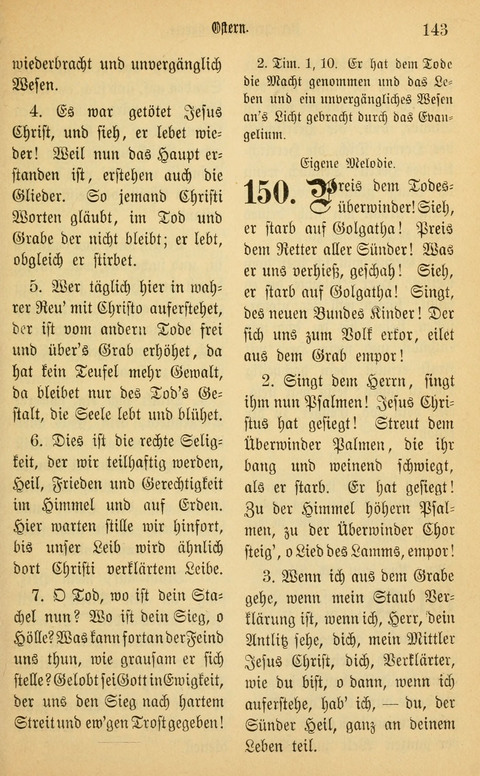 Gesangbuch in Mennoniten-Gemeinden in Kirche und Haus (4th ed.) page 143