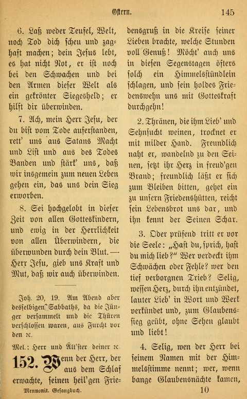 Gesangbuch in Mennoniten-Gemeinden in Kirche und Haus (4th ed.) page 145