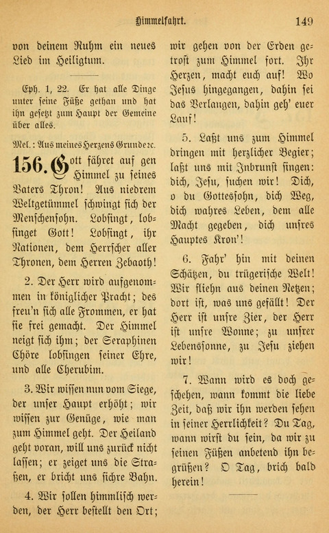 Gesangbuch in Mennoniten-Gemeinden in Kirche und Haus (4th ed.) page 149