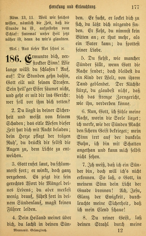 Gesangbuch in Mennoniten-Gemeinden in Kirche und Haus (4th ed.) page 177