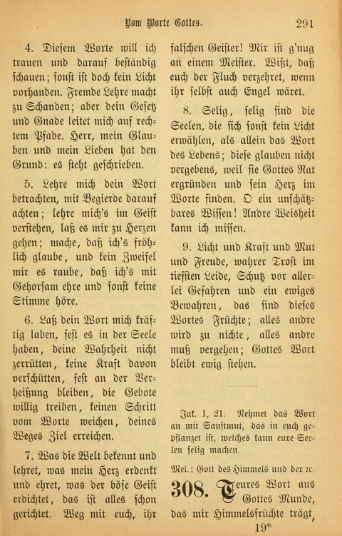 Gesangbuch in Mennoniten-Gemeinden in Kirche und Haus (4th ed.) page 291