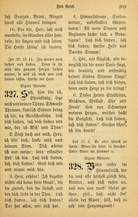Gesangbuch in Mennoniten-Gemeinden in Kirche und Haus (4th ed.) page 309