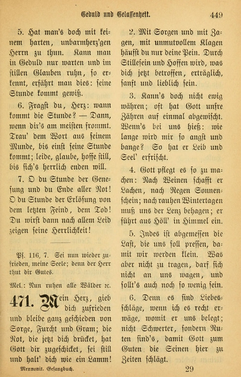 Gesangbuch in Mennoniten-Gemeinden in Kirche und Haus (4th ed.) page 449