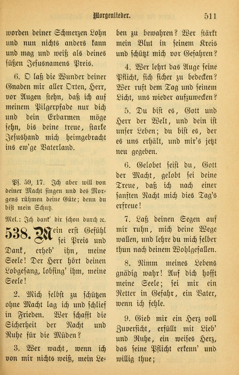 Gesangbuch in Mennoniten-Gemeinden in Kirche und Haus (4th ed.) page 511
