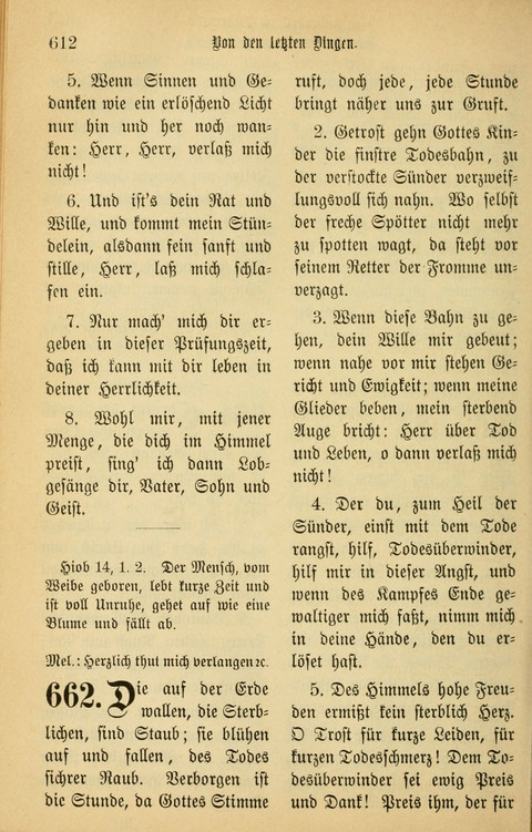 Gesangbuch in Mennoniten-Gemeinden in Kirche und Haus (4th ed.) page 612