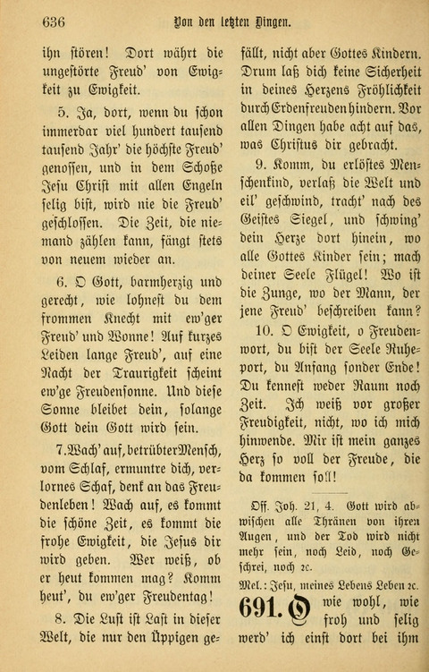 Gesangbuch in Mennoniten-Gemeinden in Kirche und Haus (4th ed.) page 636