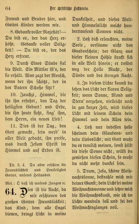 Gesangbuch in Mennoniten-Gemeinden in Kirche und Haus (4th ed.) page 64