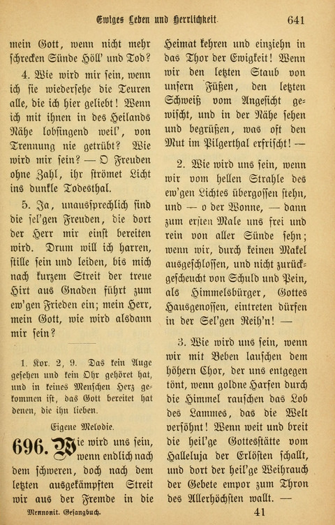 Gesangbuch in Mennoniten-Gemeinden in Kirche und Haus (4th ed.) page 641