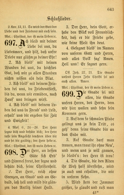 Gesangbuch in Mennoniten-Gemeinden in Kirche und Haus (4th ed.) page 643