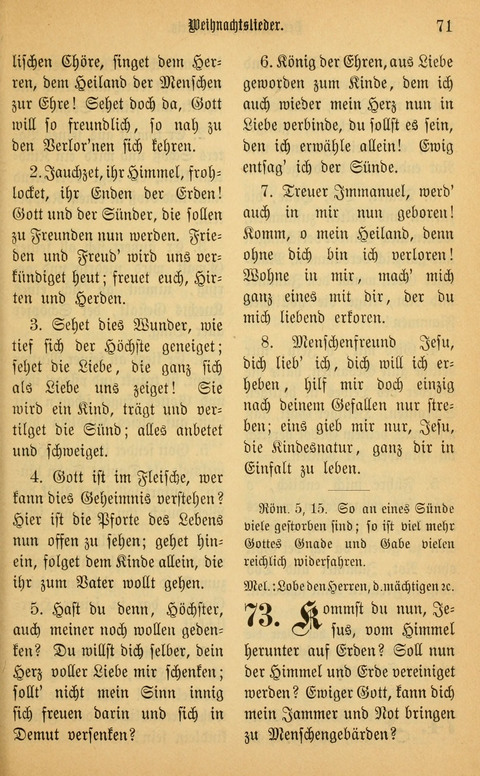 Gesangbuch in Mennoniten-Gemeinden in Kirche und Haus (4th ed.) page 71
