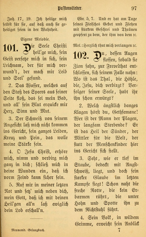 Gesangbuch in Mennoniten-Gemeinden in Kirche und Haus (4th ed.) page 97