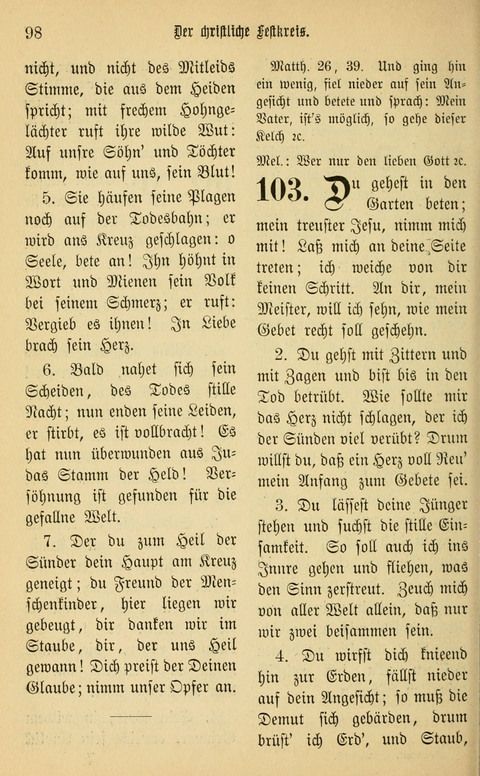 Gesangbuch in Mennoniten-Gemeinden in Kirche und Haus (4th ed.) page 98