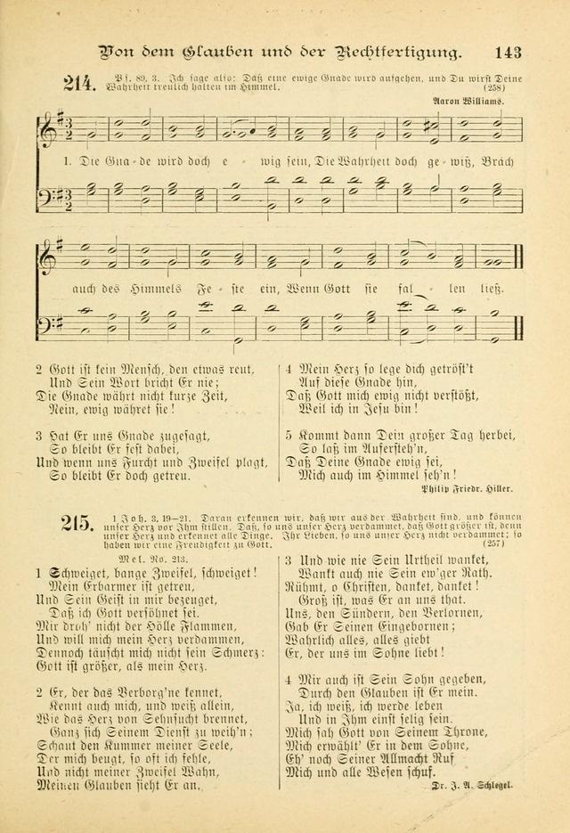Gesangbuch mit Noten: herausgegeben von der Allgemeinen Conferenz der Mennoniten von Nord-Amerika (3rd. Aufl.) page 143