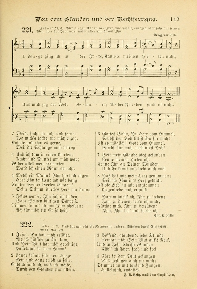 Gesangbuch mit Noten: herausgegeben von der Allgemeinen Conferenz der Mennoniten von Nord-Amerika (3rd. Aufl.) page 147