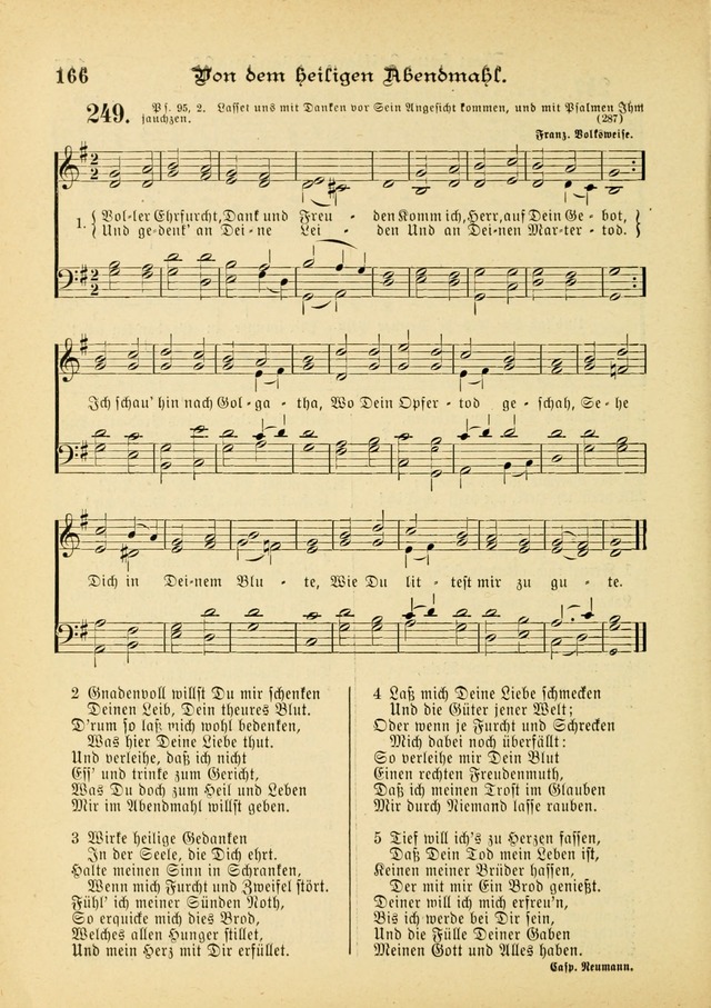 Gesangbuch mit Noten: herausgegeben von der Allgemeinen Conferenz der Mennoniten von Nord-Amerika (3rd. Aufl.) page 166